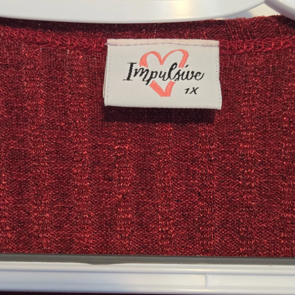 Impulsive Wine Hi-Lo Open Cardigan - Picture 2 of 6
